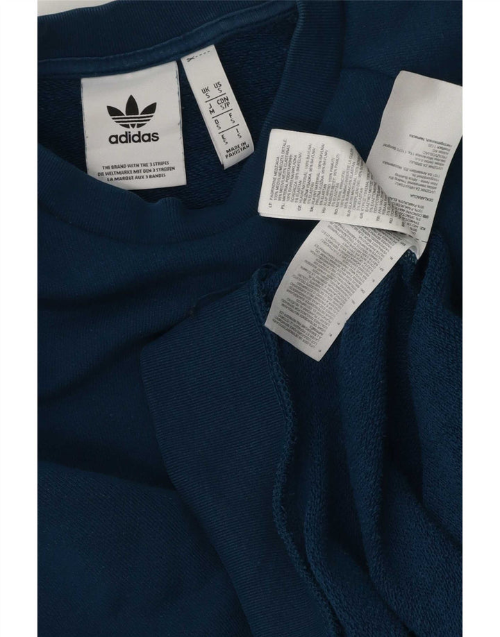 Adidas Mens Graphic Sweatshirt Jumper Small Blue Cotton
