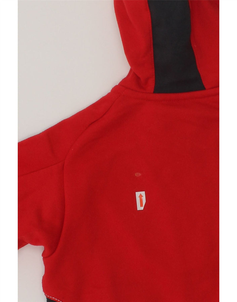 ADIDAS Boys Zip Hoodie Sweater 4-5 Years Red Colourblock Polyester | Vintage Adidas | Thrift | Second-Hand Adidas | Used Clothing | Messina Hembry 