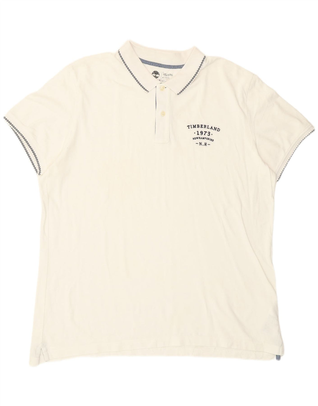 Timberland Mens Slim Fit Polo Shirt 3XL White Cotton