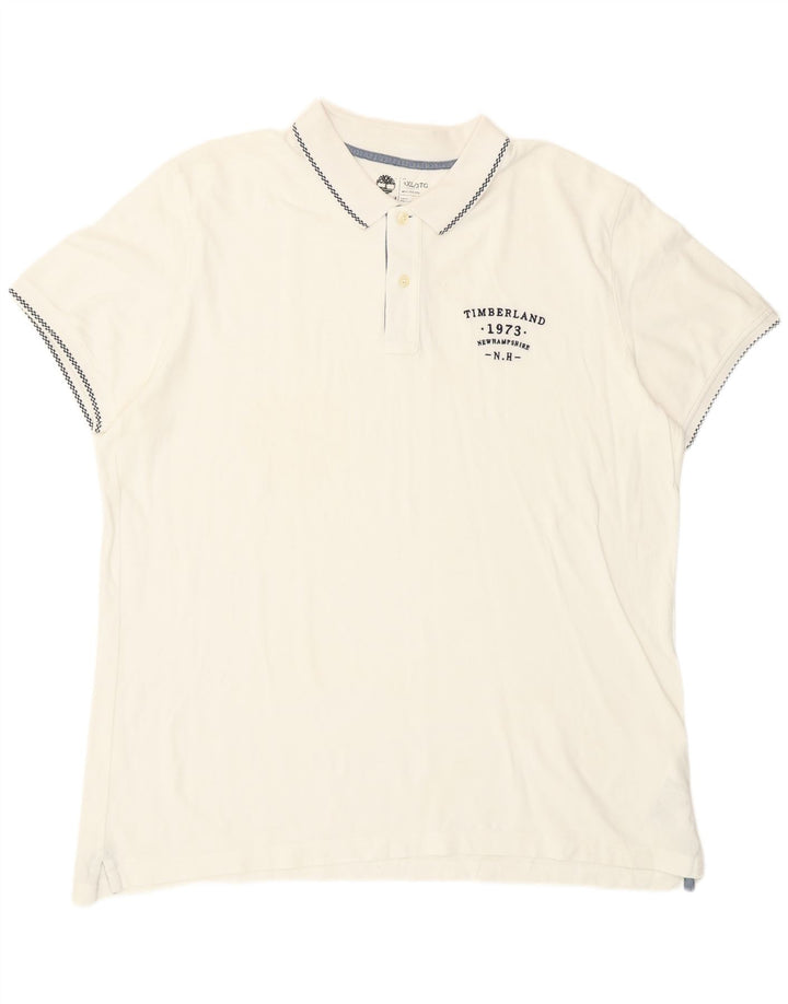 Timberland Mens Slim Fit Polo Shirt 3XL White Cotton