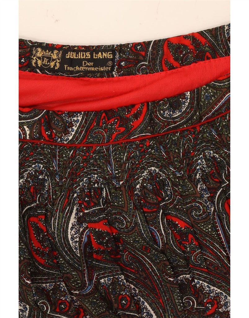 JULIUS LANG Womens Flared Skirt  W28 Medium Red Paisley Vintage Julius Lang and Second-Hand Julius Lang from Messina Hembry 
