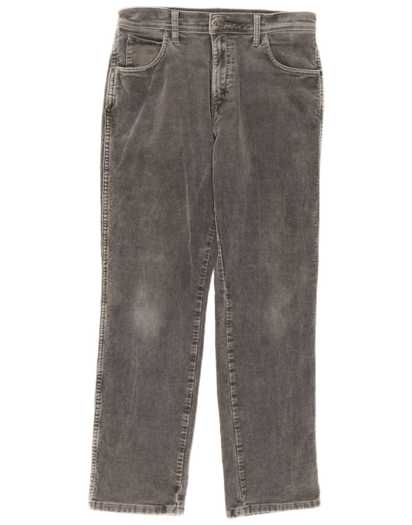 Wrangler Mens Texas Stretch Straight Corduroy Trousers W32 L30 Grey Cotton