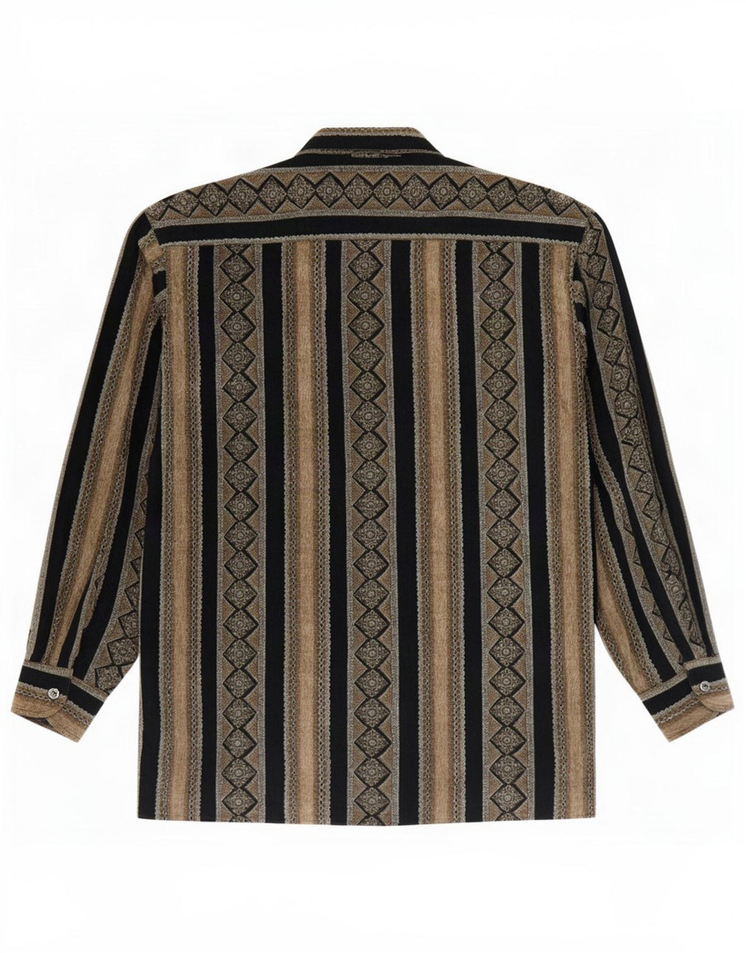 Vintage Mens Shirt Large Brown Striped