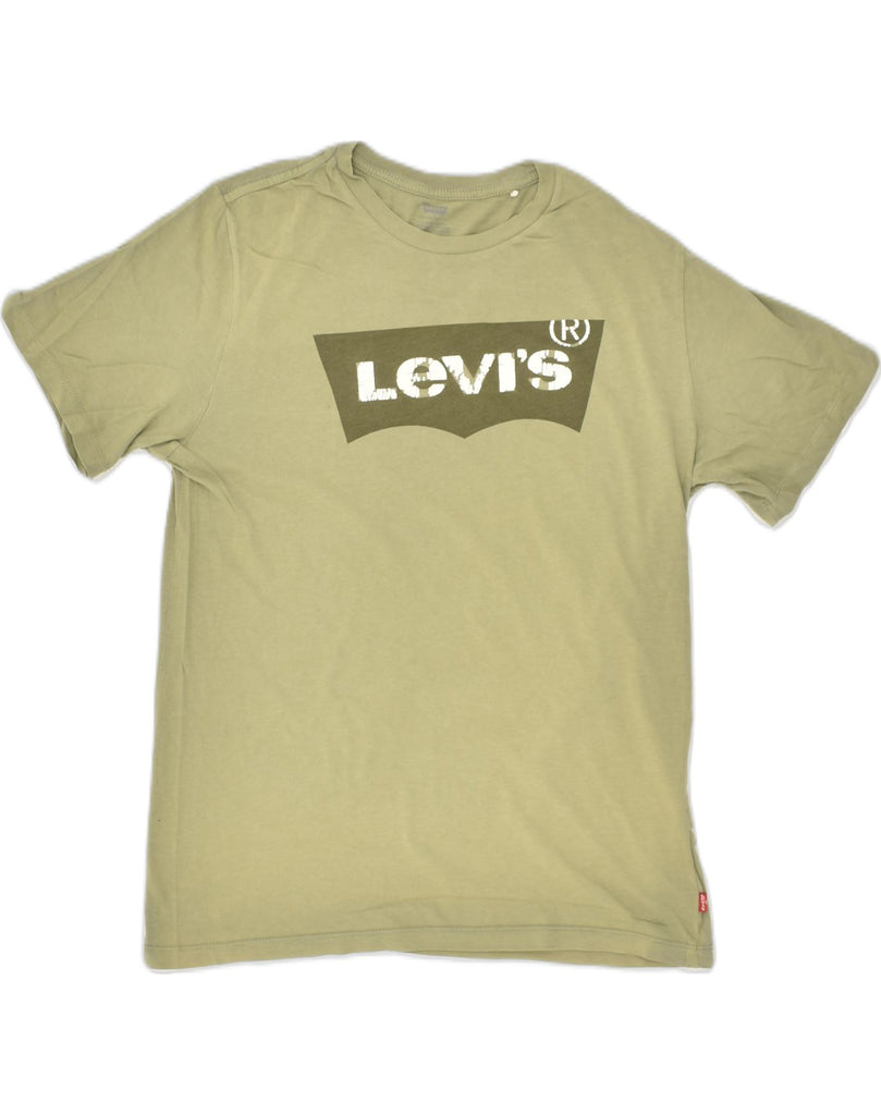 LEVI'S Mens Graphic T-Shirt Top Small Khaki Cotton | Vintage Levi's | Thrift | Second-Hand Levi's | Used Clothing | Messina Hembry 