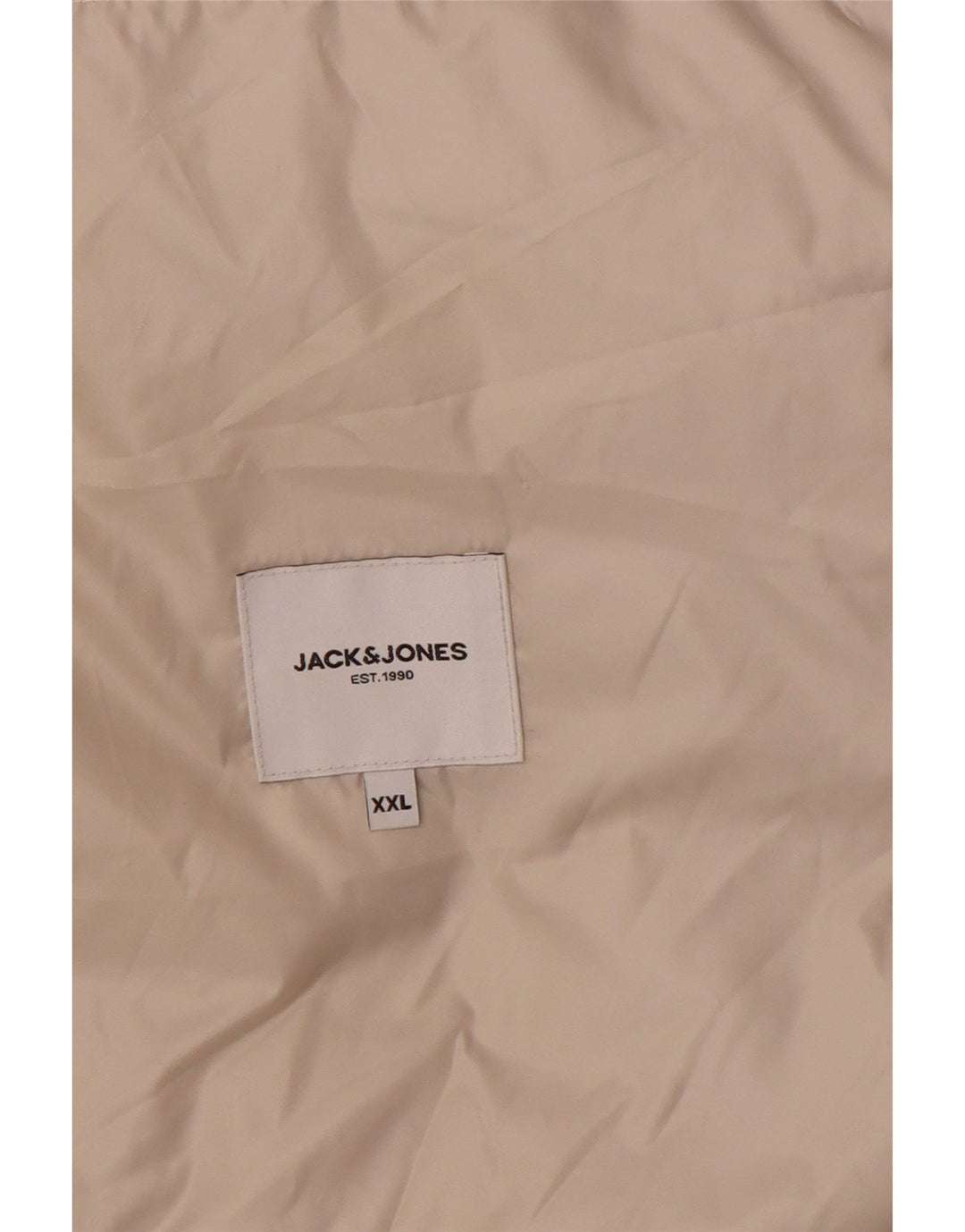 Jack & Jones Mens Padded Jacket UK 44 2XL Beige Polyester