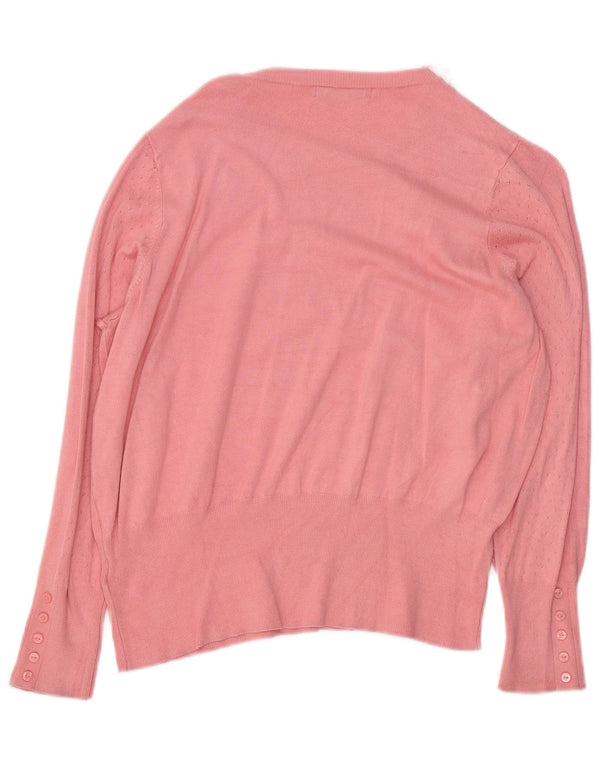 Marks & Spencer Womens Boat Neck Jumper Sweater UK 18 XL Pink Viscose