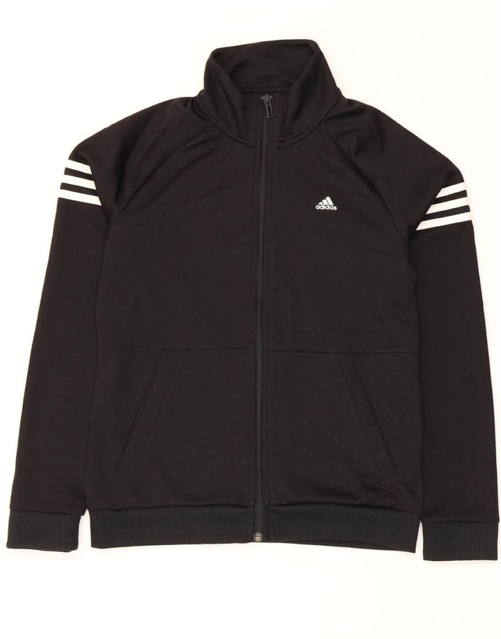 ADIDAS Womens Climalite Tracksuit Top Jacket UK 8/10 Small Black Polyester Vintage Adidas and Second-Hand Adidas from Messina Hembry 
