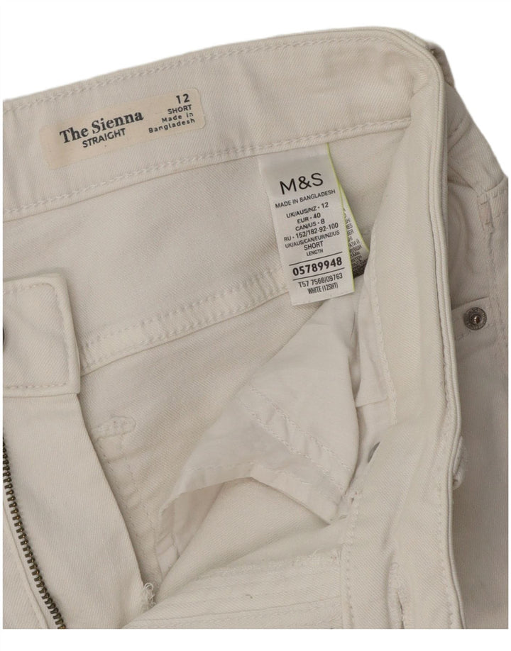 Marks & Spencer Womens The Sienna Straight Jeans UK 12 Medium W30 L26 White