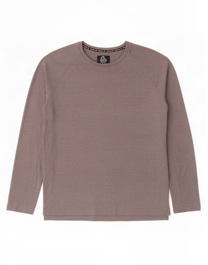 Reebok Mens Top Long Sleeve Large Grey Flecked Polyester