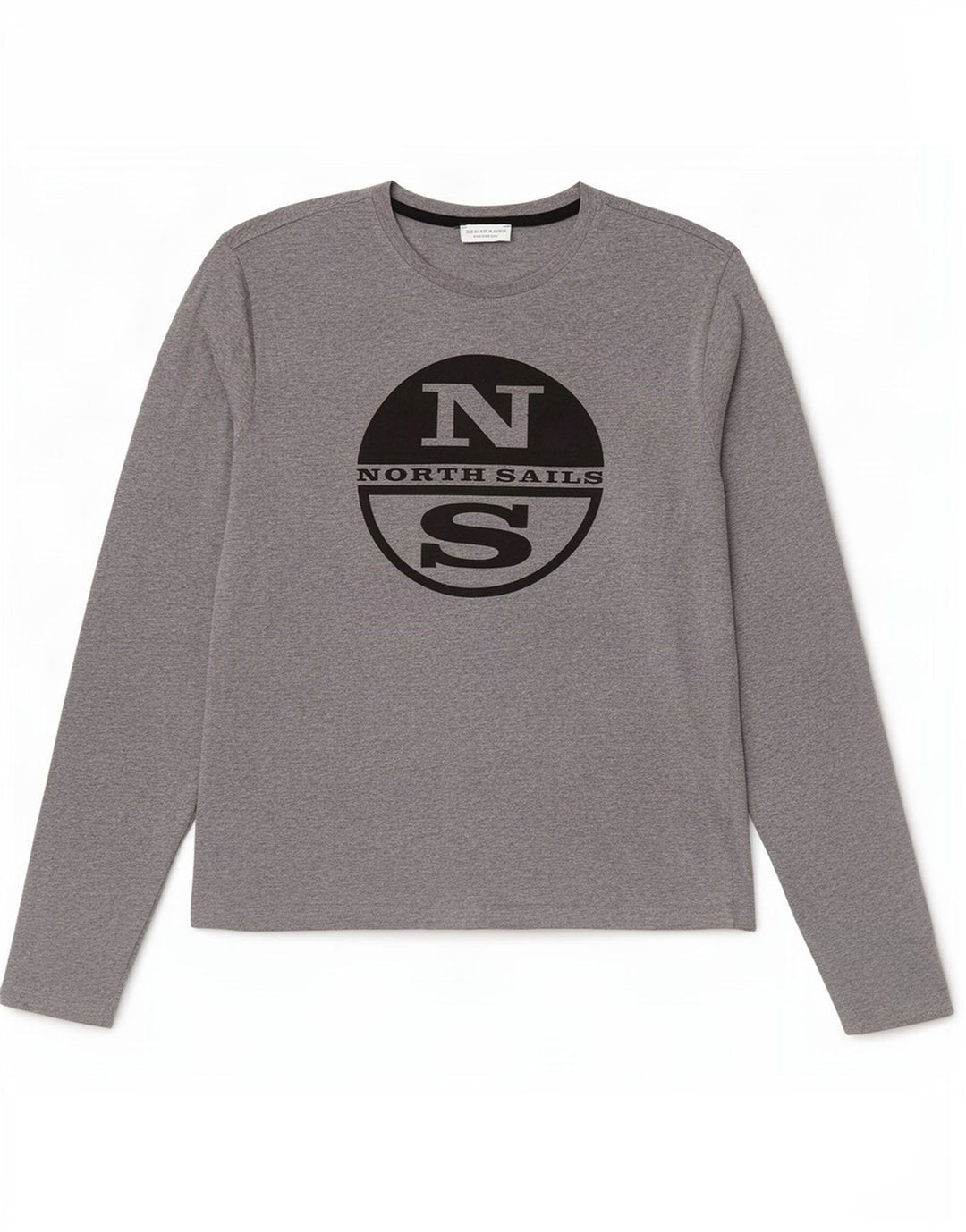 North Sails Mens Graphic Top Long Sleeve Small Grey Flecked Cotton