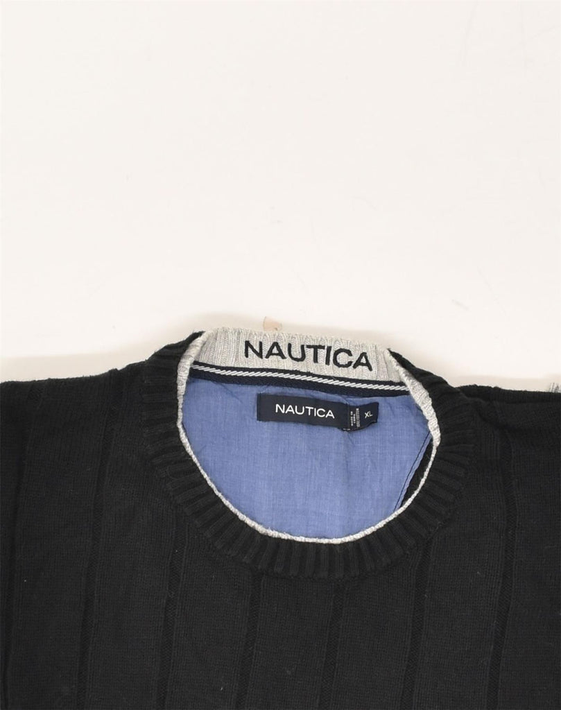 NAUTICA Mens Crew Neck Jumper Sweater XL Black Cotton | Vintage Nautica | Thrift | Second-Hand Nautica | Used Clothing | Messina Hembry 