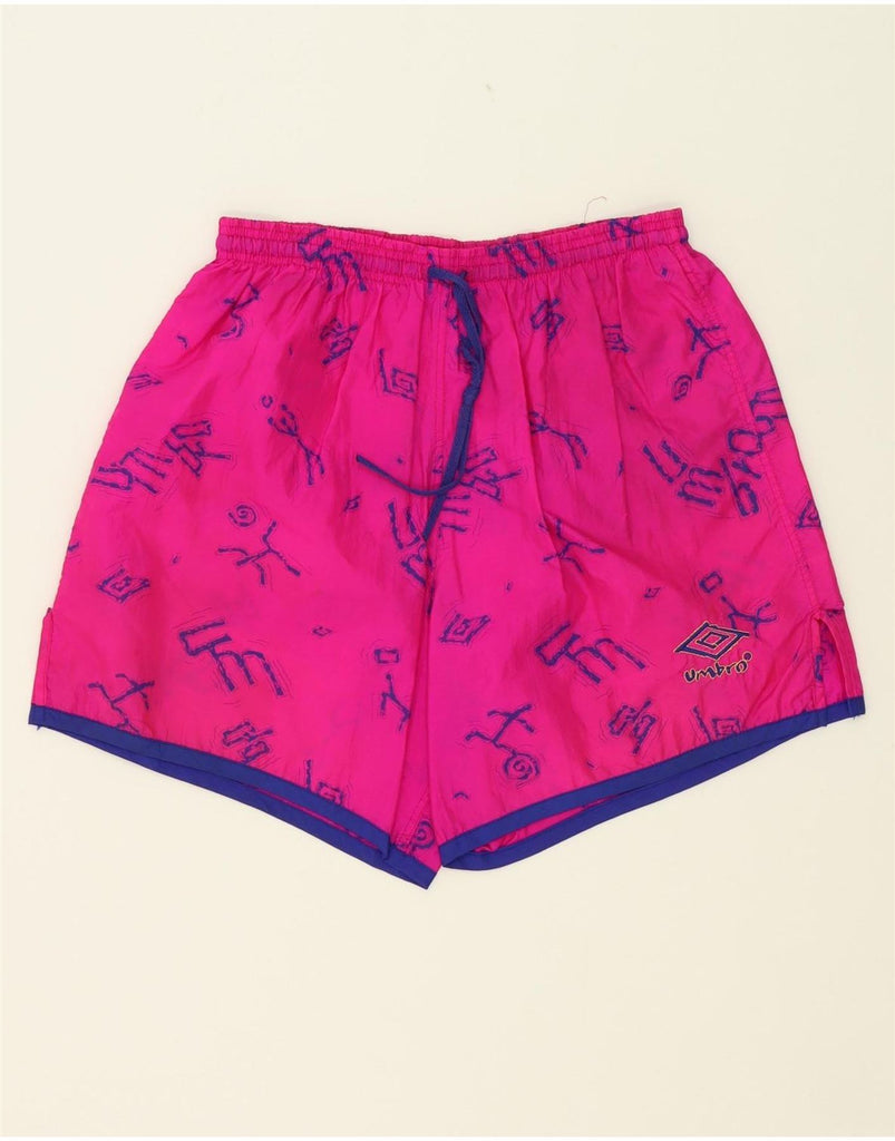 UMBRO Womens Abstract Pattern Swimming Shorts UK 14 Medium  Pink Polyester Vintage Umbro and Second-Hand Umbro from Messina Hembry 