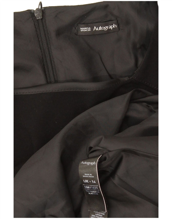 Marks & Spencer Womens Autograph Sleeveless Sheath Dress UK 14 Medium Black