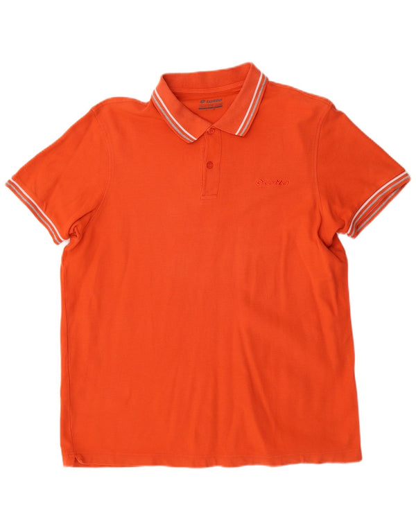Lotto Mens Polo Shirt Large Orange Cotton