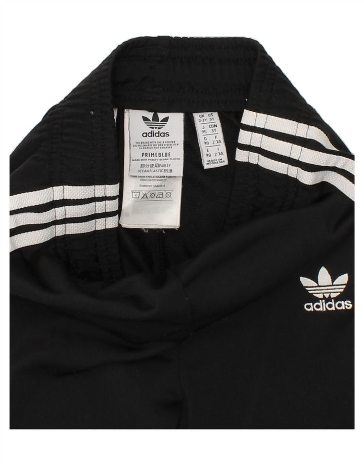 ADIDAS Boys Tracksuit Trousers Joggers 2-3 Years Black Polyester Vintage Adidas and Second-Hand Adidas from Messina Hembry 
