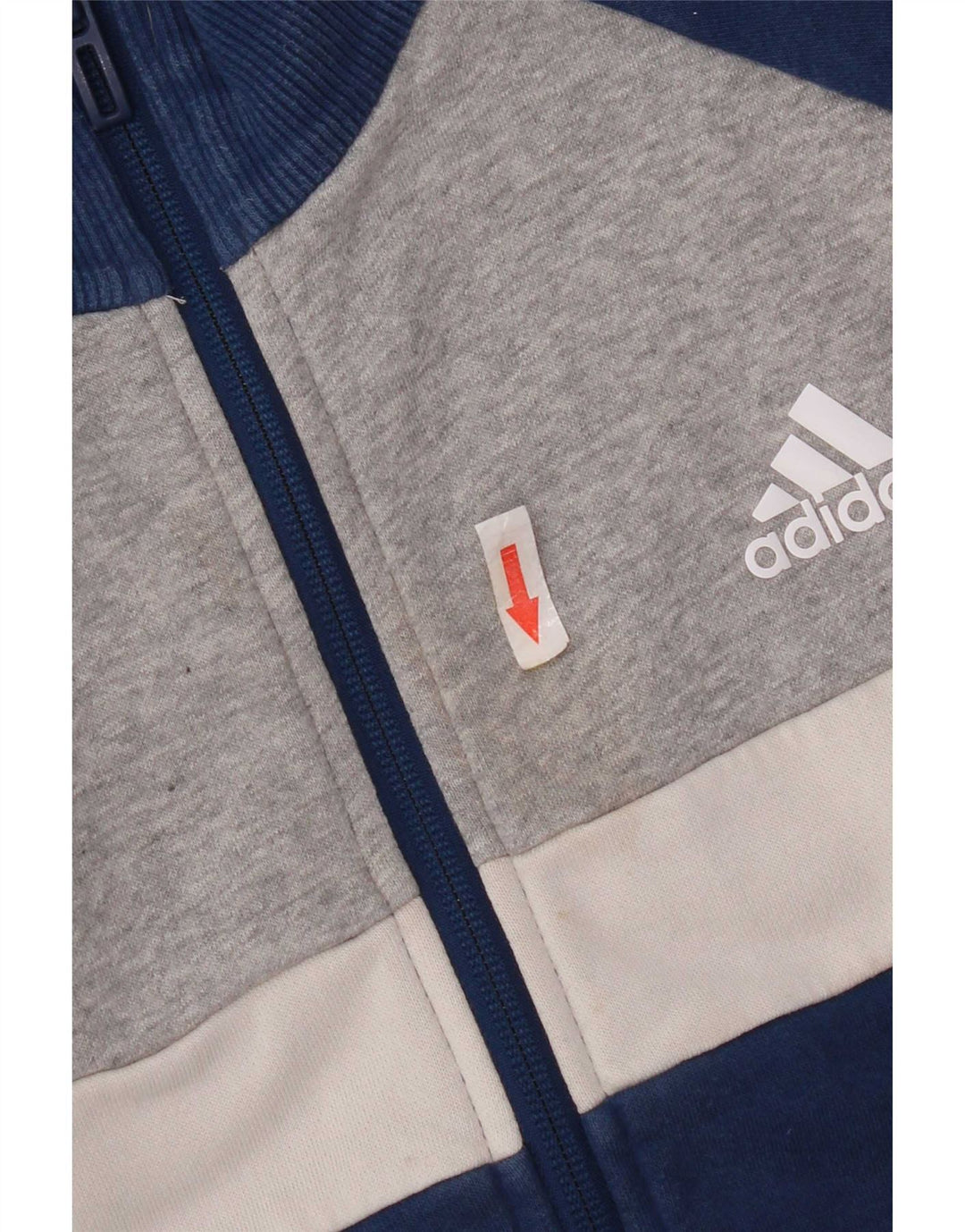 Adidas Mens Tracksuit Top Jacket UK 38/40 Medium Blue Colourblock Cotton