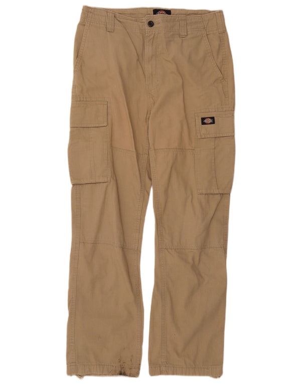DICKIES Mens Straight Cargo Trousers W30 L30 Beige