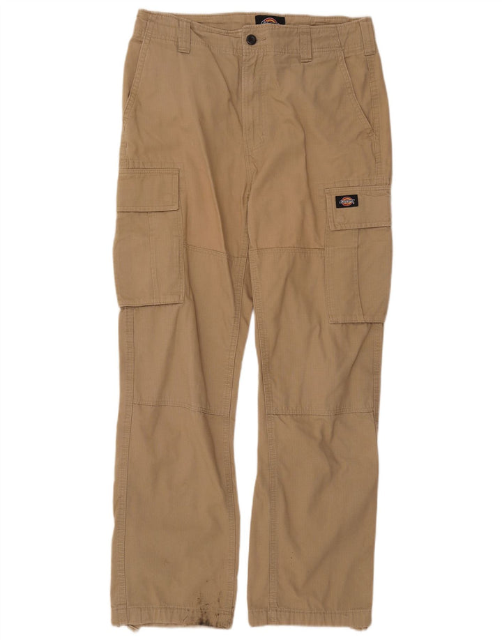 DICKIES Mens Straight Cargo Trousers W30 L30 Beige