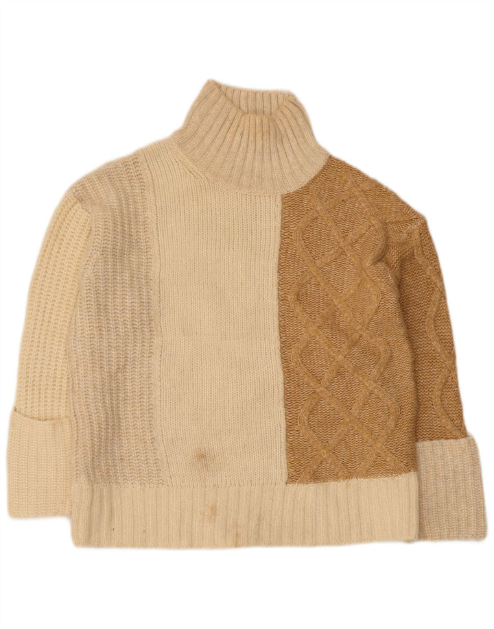 Marks & Spencer Womens Turtle Neck Jumper Sweater UK 10 Small Off White