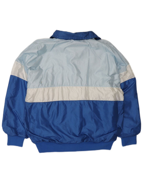 Vintage Womens Oversized Tracksuit Top Jacket IT 44 Medium Blue Colourblock