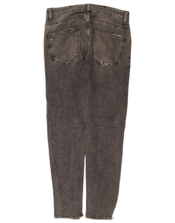 Zara Mens Distressed Slim Jeans EU 42 Large W32 L29 Grey