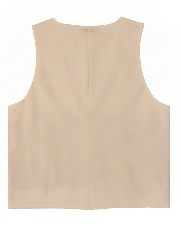 Zara Womens Sleeveless Blouse Top UK 14 Medium White Paisley