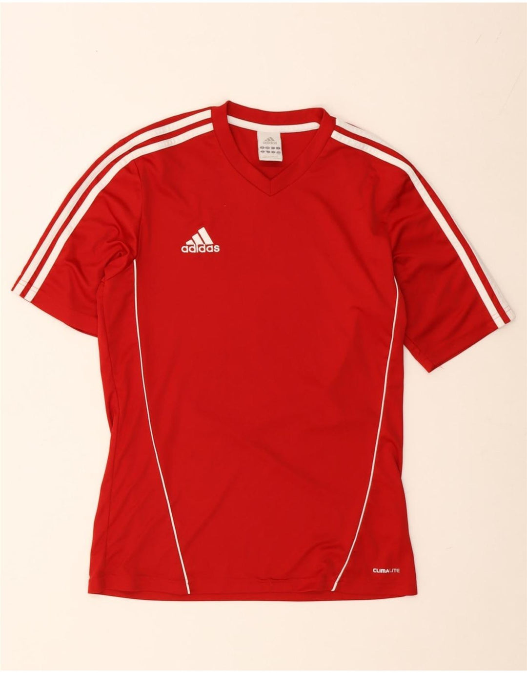 Adidas Mens Climalite T-Shirt Top Small Red Polyester
