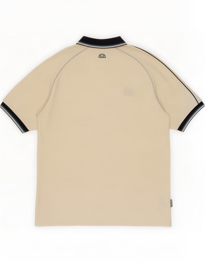 Ellesse Mens Polo Shirt Large Off White Cotton