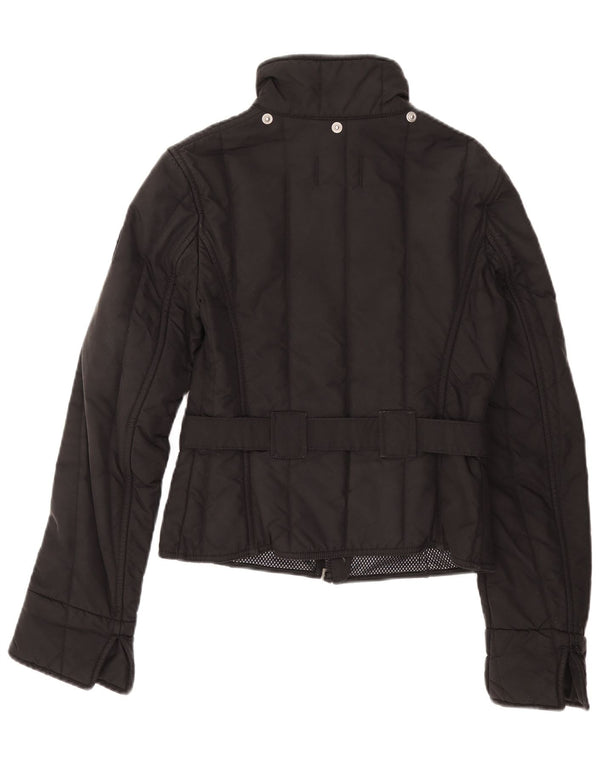 REFRIGIWEAR Womens Crop Padded Jacket UK 10 Small Black Polyamide