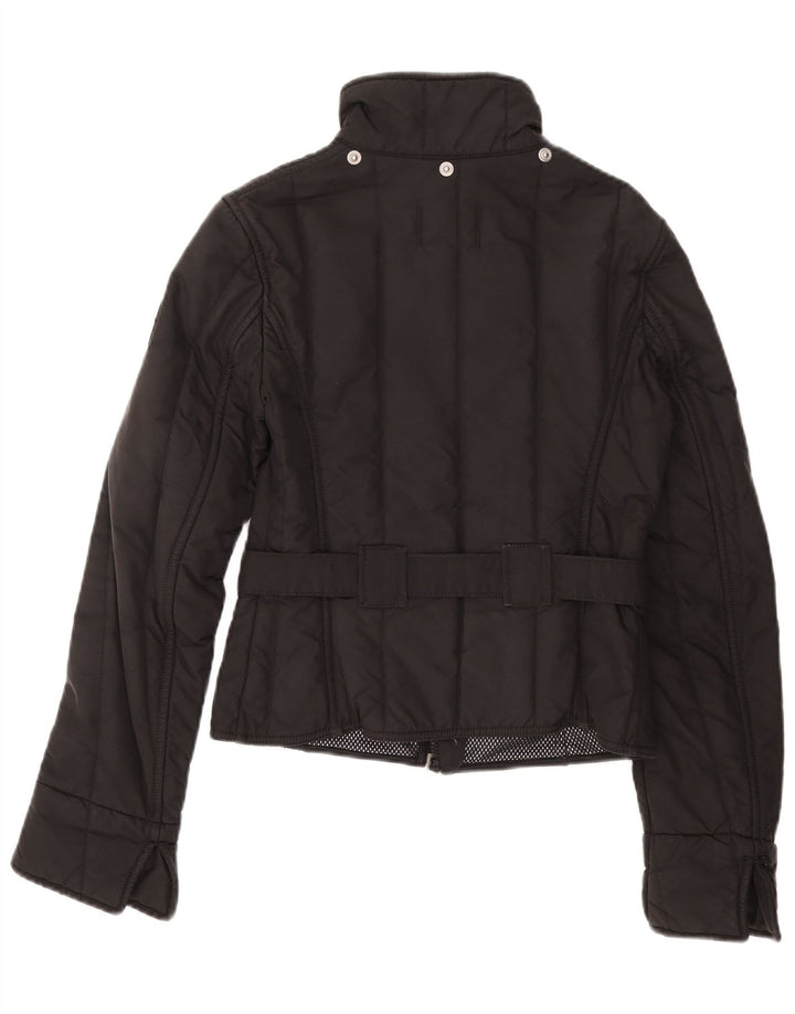 REFRIGIWEAR Womens Crop Padded Jacket UK 10 Small Black Polyamide