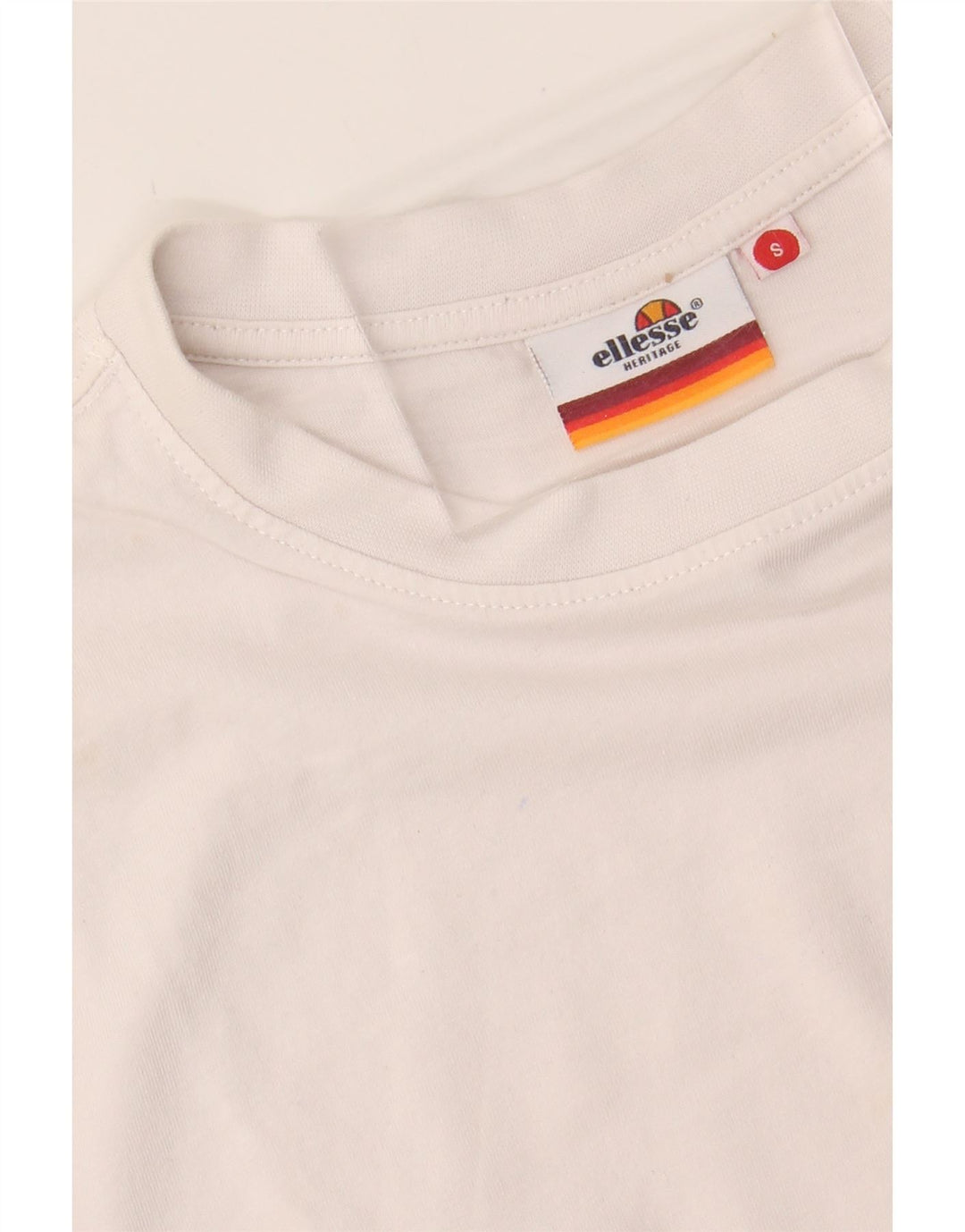 ELLESSE Mens Heritage T-Shirt Top Small White Colourblock Cotton Vintage Ellesse and Second-Hand Ellesse from Messina Hembry 
