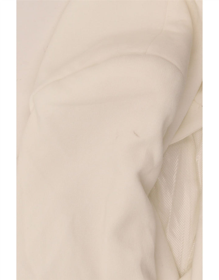 Zara Womens Open Oversized Blazer Jacket UK 6 XS White Polyester