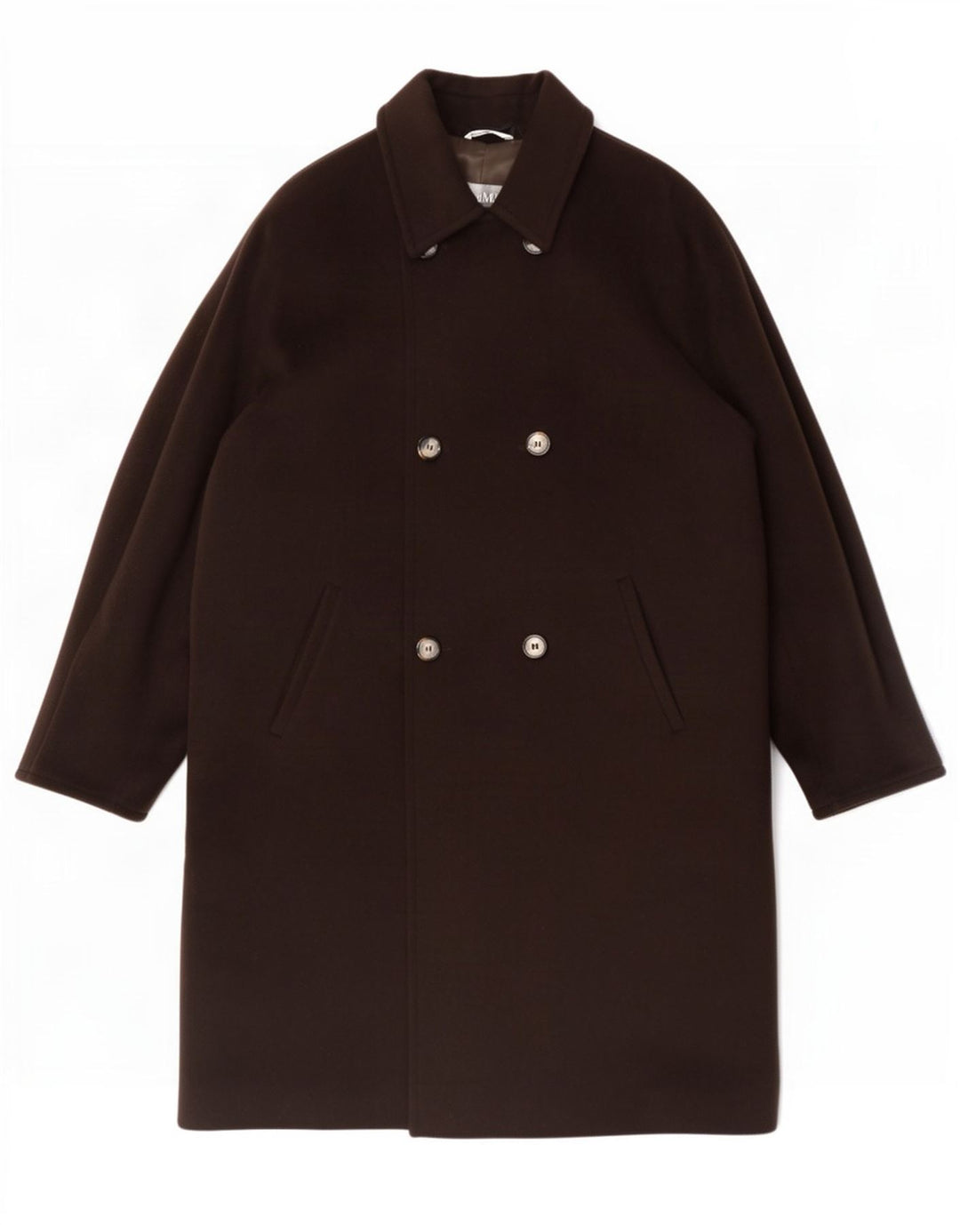 Max Mara Womens Oversized Double Breasted Coat UK 16 Large Brown