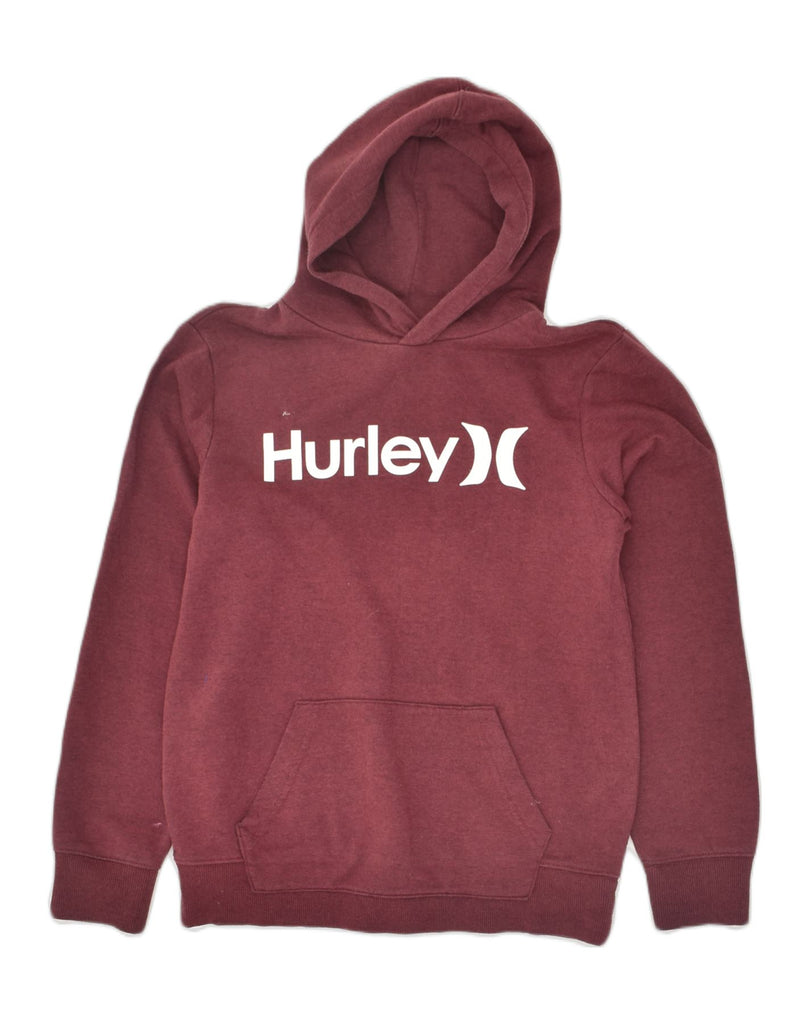 HURLEY Boys Graphic Hoodie Jumper 14-15 Years Maroon Cotton | Vintage Hurley | Thrift | Second-Hand Hurley | Used Clothing | Messina Hembry 