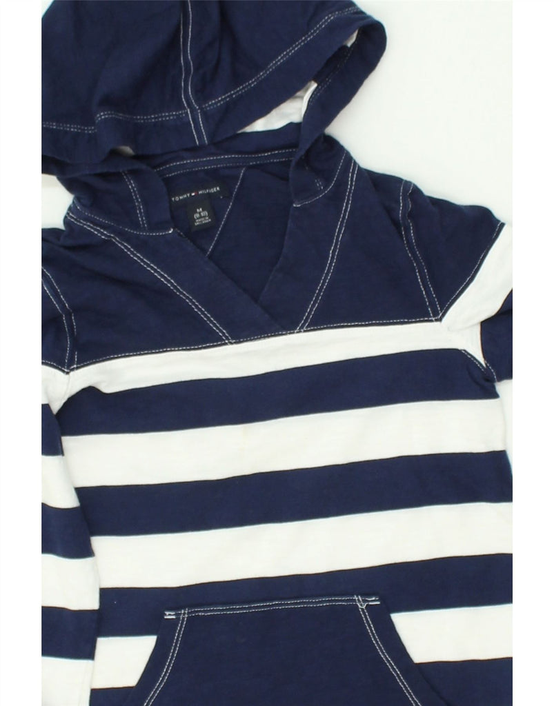 TOMMY HILFIGER Girls Hoodie Jumper 8-9 Years Medium  Navy Blue Striped | Vintage Tommy Hilfiger | Thrift | Second-Hand Tommy Hilfiger | Used Clothing | Messina Hembry 