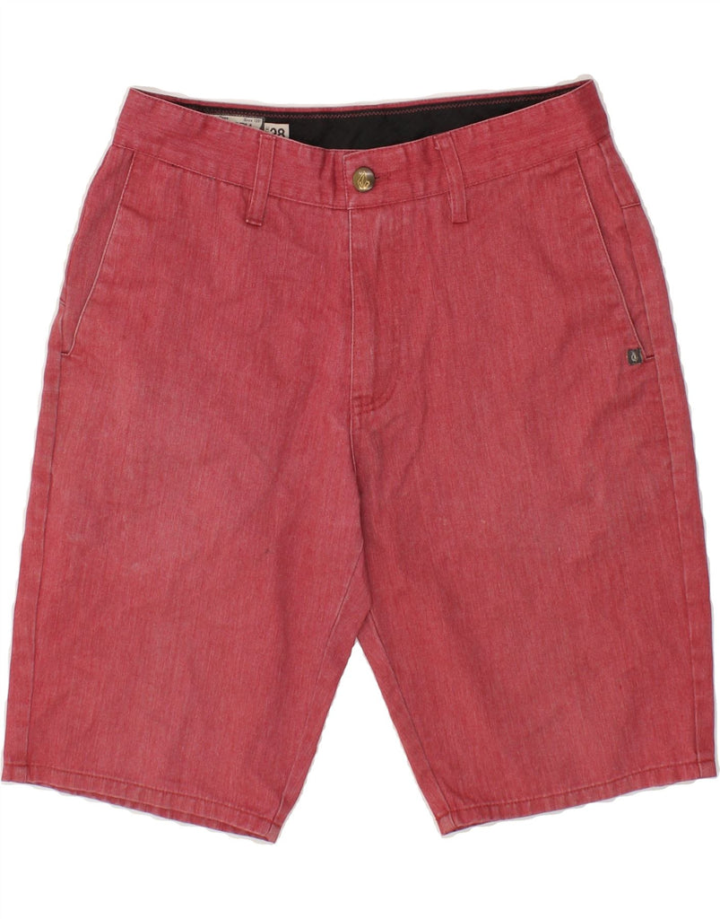 VOLCOM Mens Chino Shorts W28 Small  Red Polyester Vintage Volcom and Second-Hand Volcom from Messina Hembry 