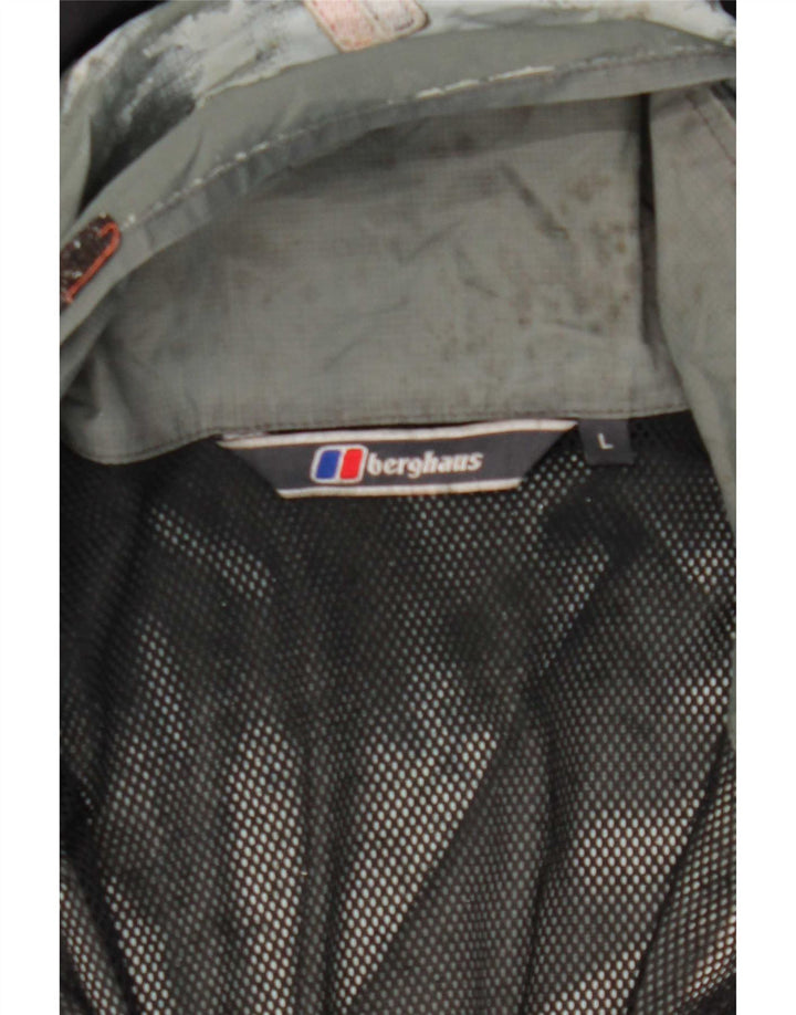 Berghaus Mens Hooded Rain Jacket UK 40 Large Grey Nylon