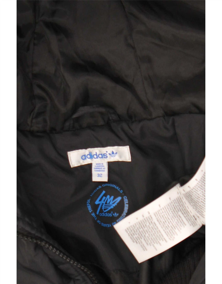 Adidas Womens Hooded Padded Jacket EU 32 XS Black Polyester