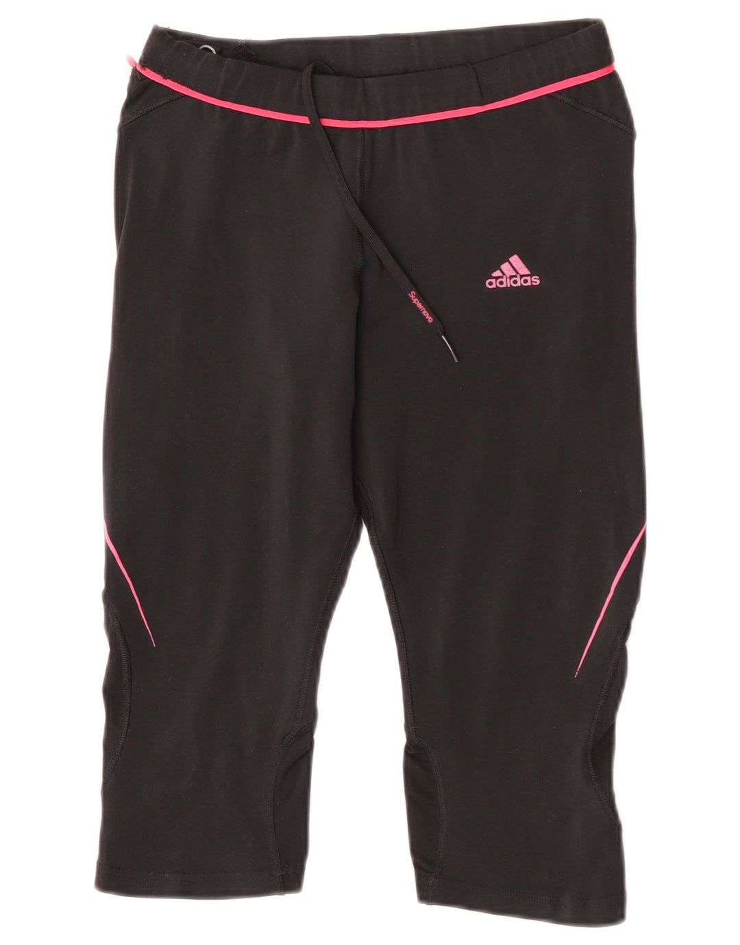 Adidas Womens Climacool Capri Leggings UK 12 Medium Black Polyester