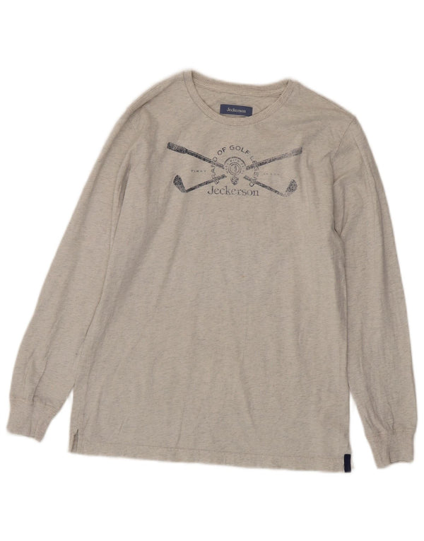 Jeckerson Boys Graphic Top Long Sleeve 13-14 Years XL  Grey Cotton