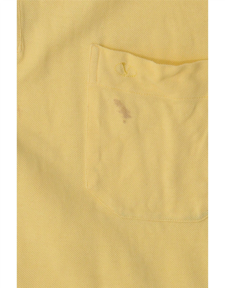 Valentino Mens Polo Shirt Large Yellow Cotton