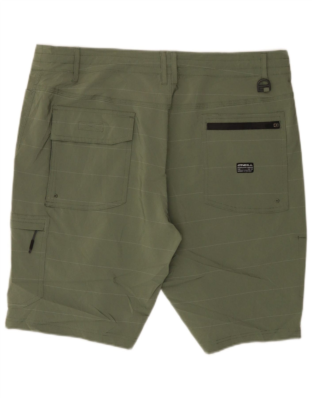 O'Neill Mens Cargo Shorts W36 Large Khaki Striped Polyester