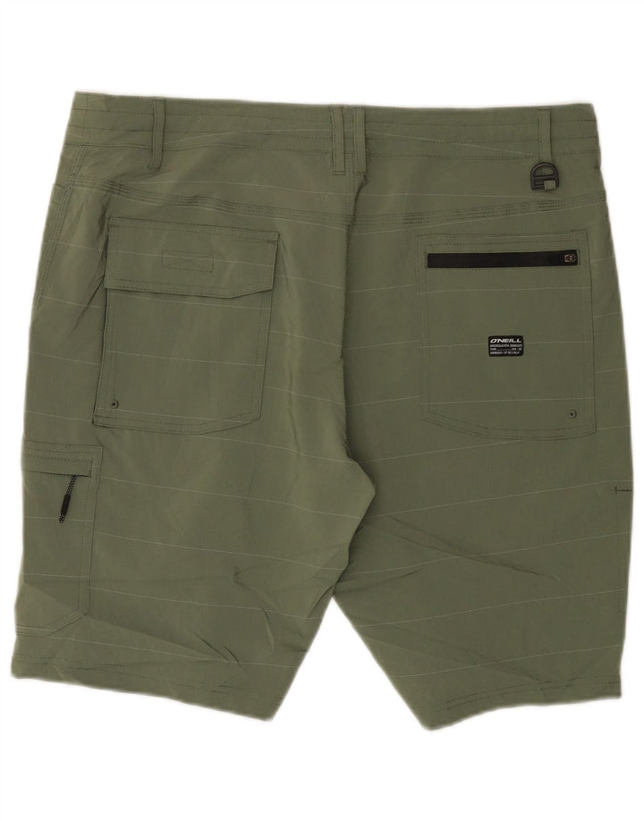 O'Neill Mens Cargo Shorts W36 Large Khaki Striped Polyester