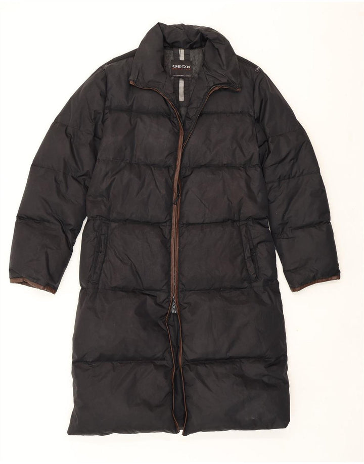 Geox Womens Padded Coat IT 44 Medium Black Polyester Winter