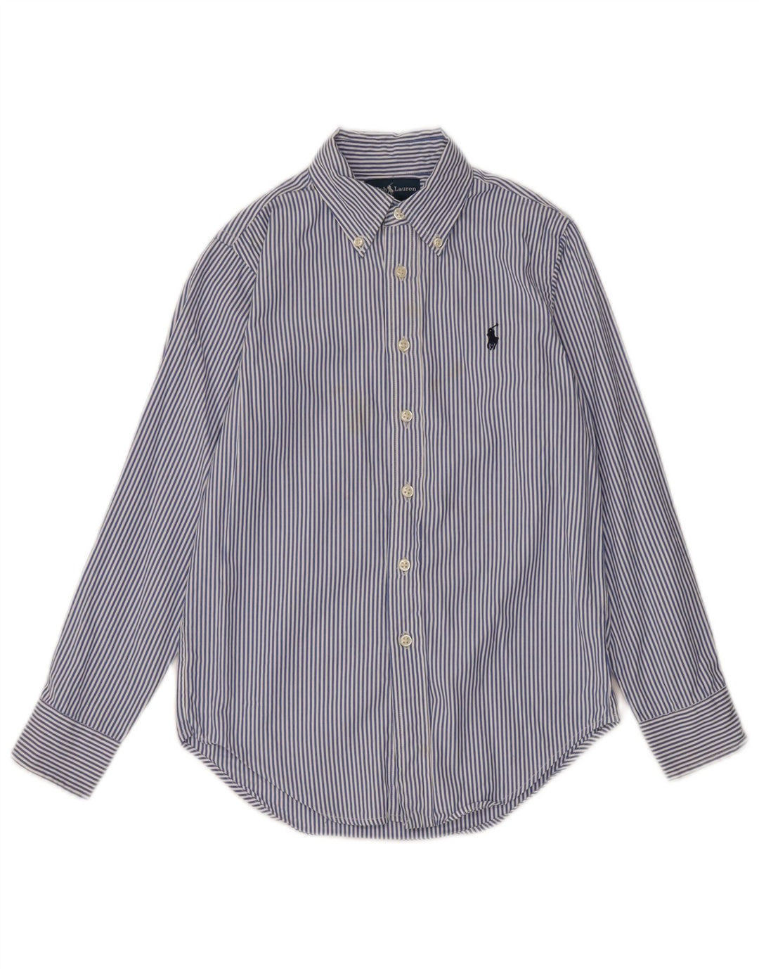Ralph Lauren Boys Shirt 7-8 Years Blue Striped Cotton