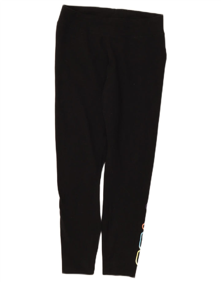 Fila Womens Graphic Crop Leggings UK 12 Medium  Black Cotton