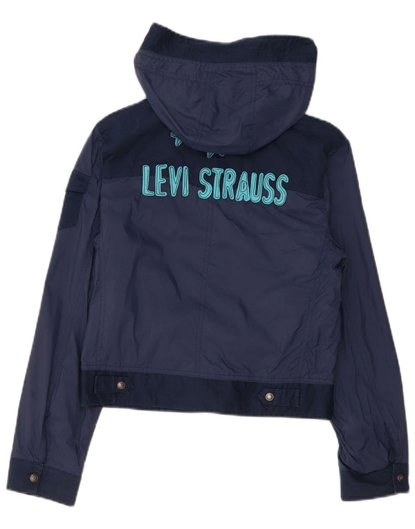 Levi's Boys Graphic Hooded Bomber Jacket 11-12 Years Navy Blue Colourblock