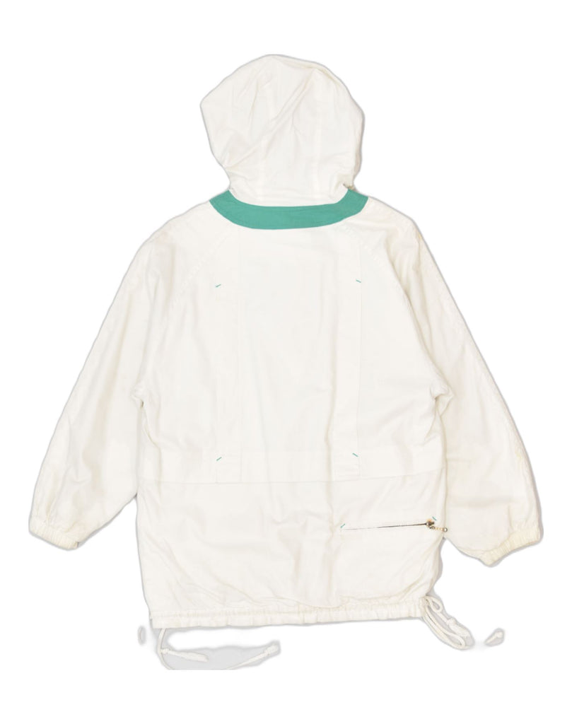 VINTAGE Girls Oversized Hooded Utility Jacket 11-12 Years Off White Cotton | Vintage | Thrift | Second-Hand | Used Clothing | Messina Hembry 