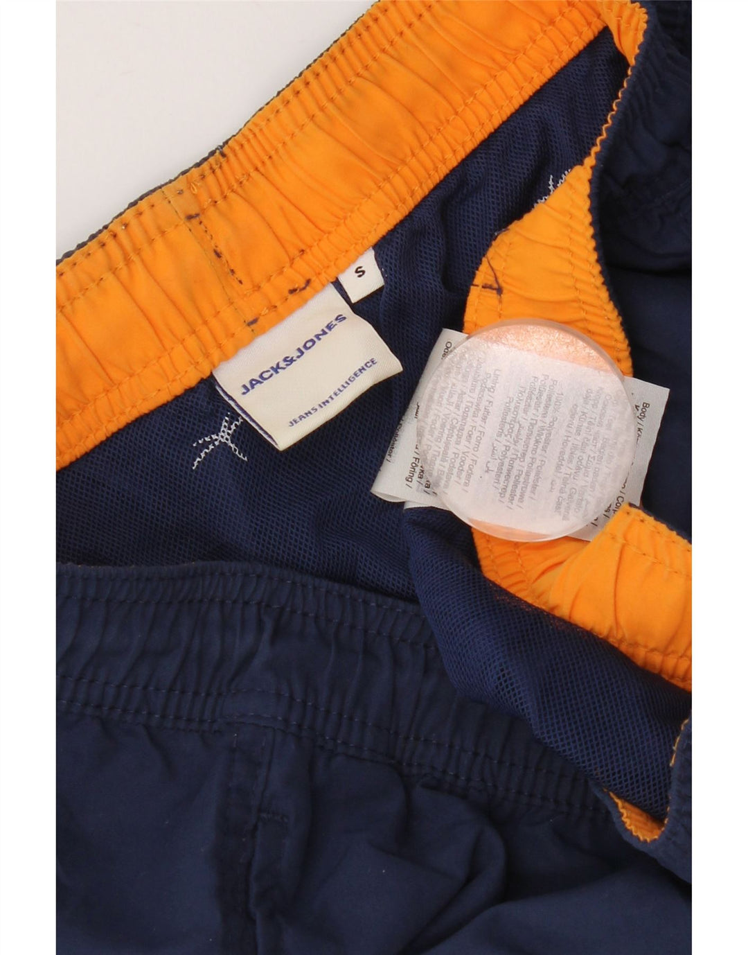 Jack & Jones Mens Swimming Shorts Small  Navy Blue Polyester