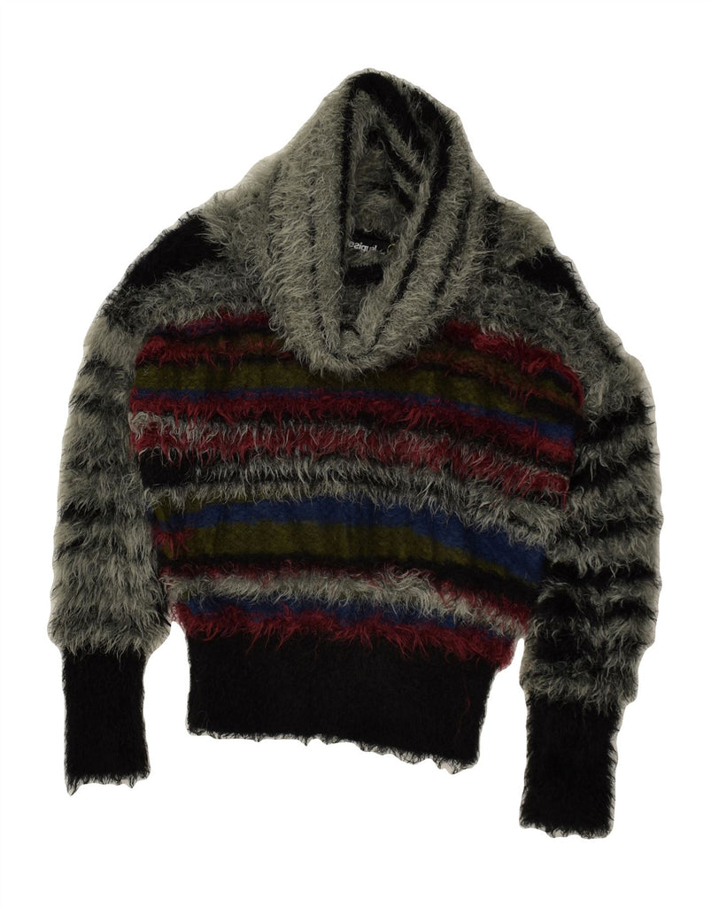 DESIGUAL Womens Roll Neck Jumper Sweater UK 18 XL Multicoloured Striped Vintage Desigual and Second-Hand Desigual from Messina Hembry 